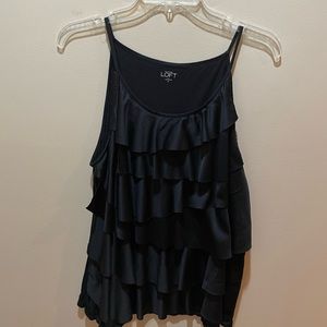 Black tank with ruffles. Gently used.